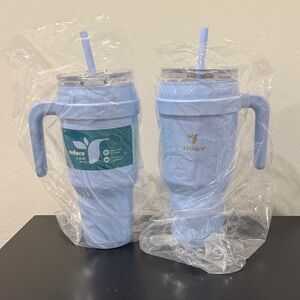 Reduce Light Blue Insulated Tumbler with Handle.  Set of 2.  New